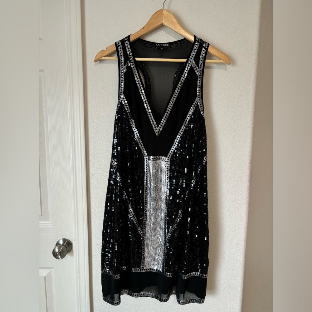 Express sequin flapper style party dress